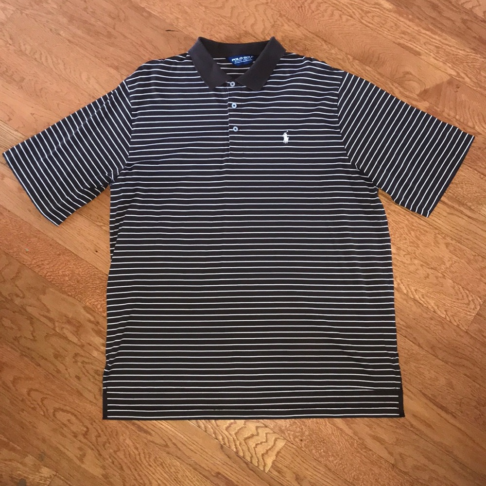 POLO GOLF by Ralph Lauren Brown Striped XL Polo